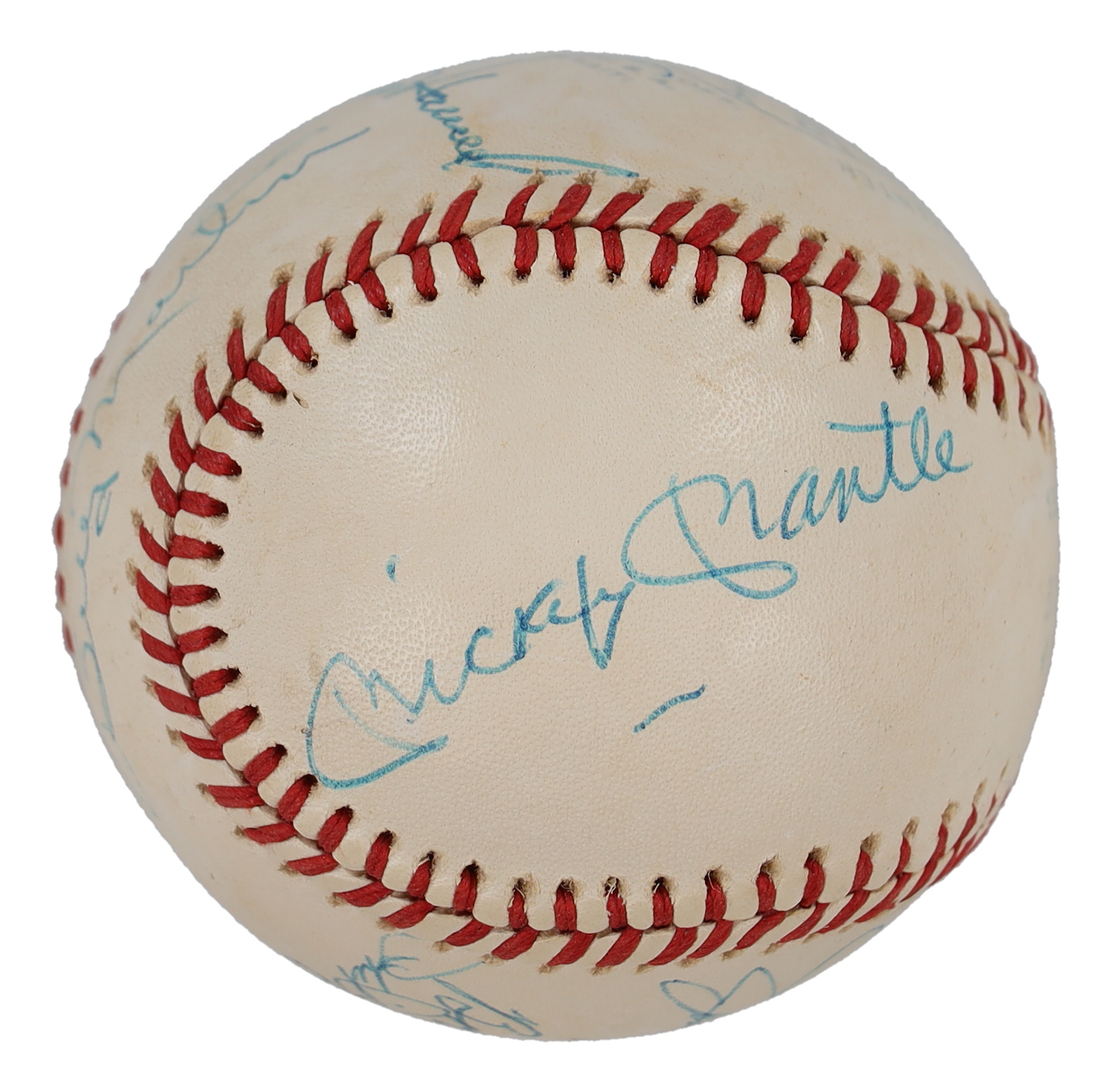 New York Yankees Greats OAL Baseball Team-Signed by (9) with Mickey Mantle, Yogi Berra, Whitey Ford, Billy Martin (Fanatics) at PristineAuction.com New York Yankees Greats OAL Baseball Team-Signed by (9) with Mickey Mantle, Yogi Berra, Whitey Ford, Billy Martin (Fanatics) at PristineAuction.com