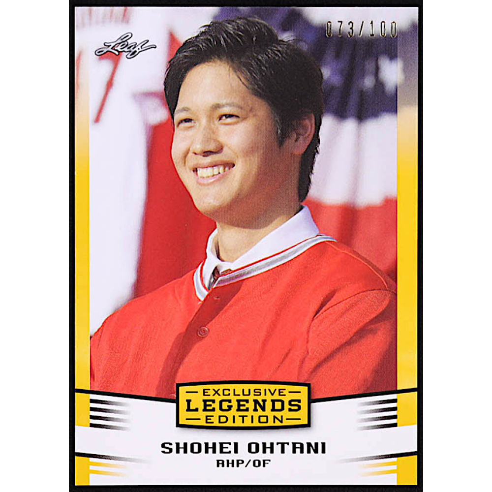 Shohei Ohtani 2018 Leaf Ohtani Legends Exclusive Edition Gold #EE01 RC #73/100 at PristineAuction.com