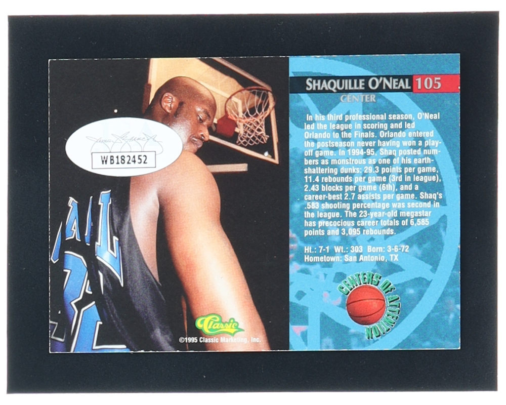 Shaquille O'Neal Signed 1995 Classic #105 CA (JSA) | Pristine Auction