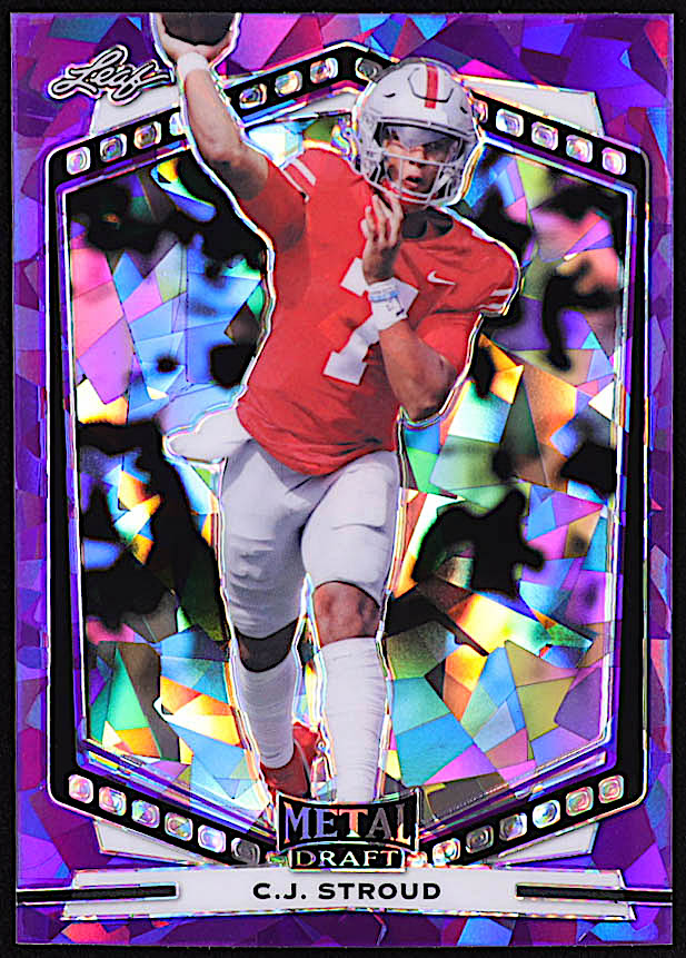 C.J. Stroud 2022 Leaf Draft and Prospects Metal Crystal Purple #BCJS RC at PristineAuction.com C.J. Stroud 2022 Leaf Draft and Prospects Metal Crystal Purple #BCJS RC at PristineAuction.com