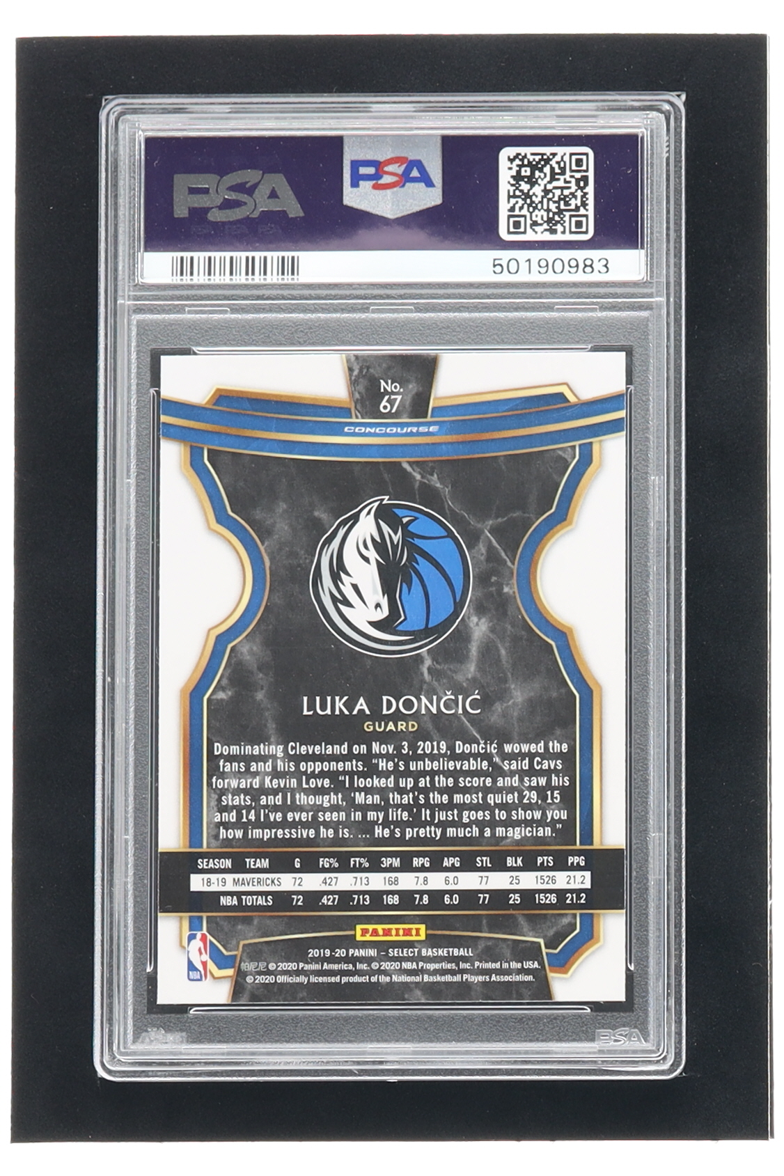 Luka Doncic 2019-20 Select #67 (PSA 10) at PristineAuction.com Luka Doncic 2019-20 Select #67 (PSA 10) at PristineAuction.com