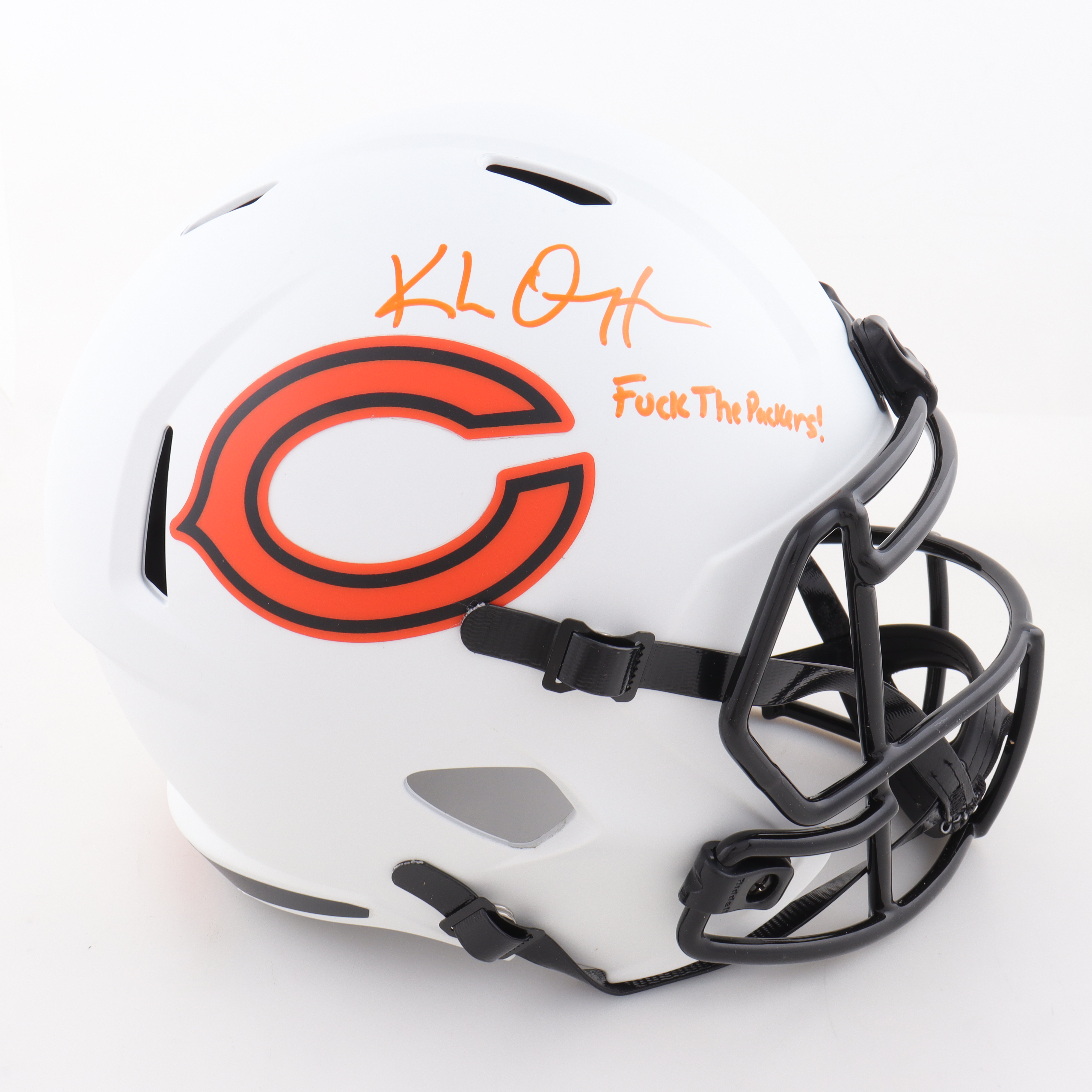 Kyle Orton Signed Bears Full-Size Lunar Eclipse Alternate Helmet Inscribed "F*ck The Packers" (Beckett) at PristineAuction.com Kyle Orton Signed Bears Full-Size Lunar Eclipse Alternate Helmet Inscribed "F*ck The Packers" (Beckett) at PristineAuction.com