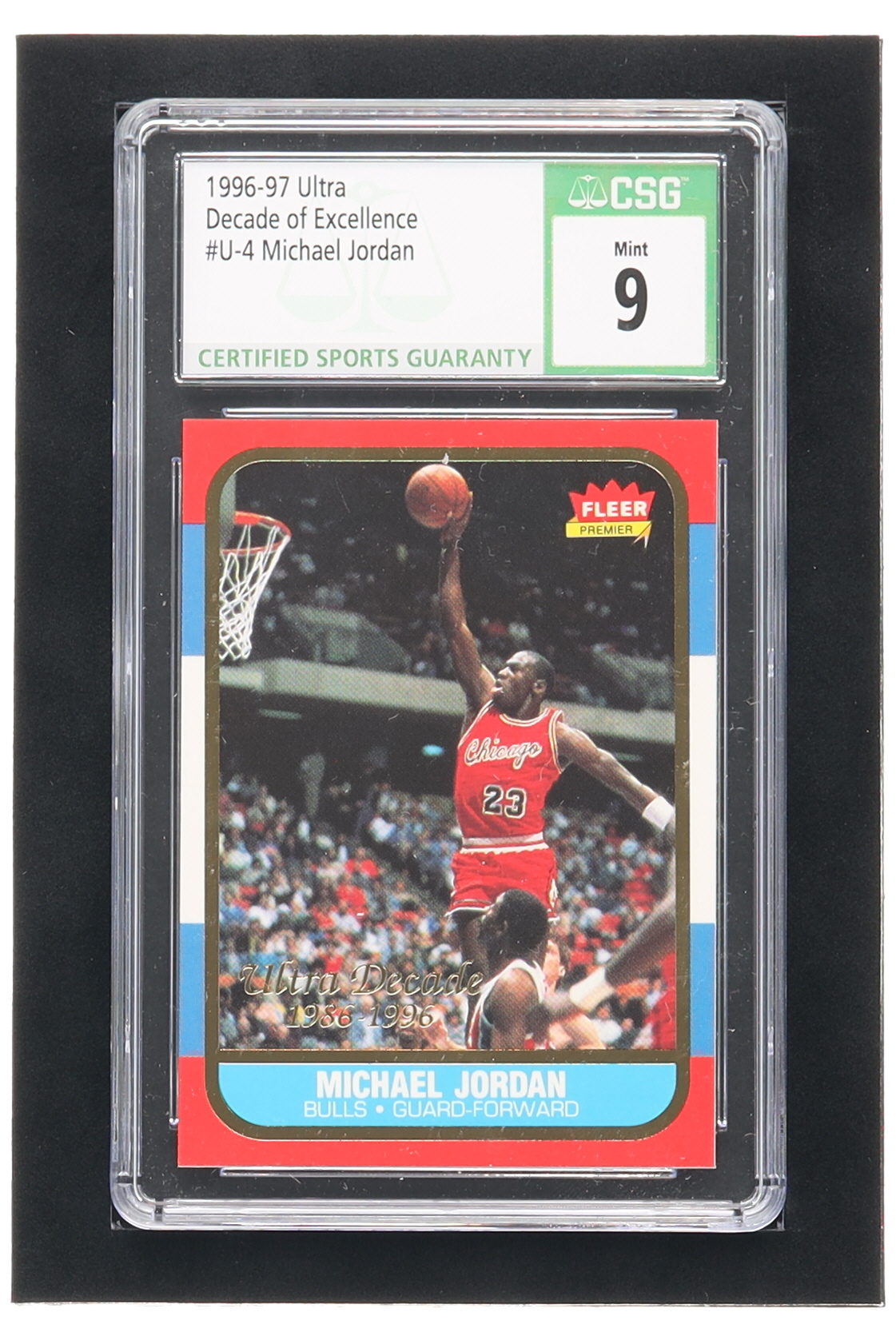 Michael Jordan 1996-97 Ultra Decade of Excellence #U4 (CSG 9) at PristineAuction.com Michael Jordan 1996-97 Ultra Decade of Excellence #U4 (CSG 9) at PristineAuction.com
