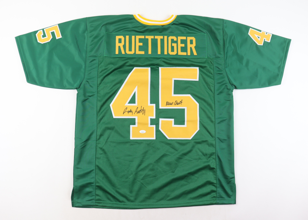 Rudy Ruettiger Signed Jersey Inscribed "Never Quit" (JSA) at PristineAuction.com Rudy Ruettiger Signed Jersey Inscribed "Never Quit" (JSA) at PristineAuction.com