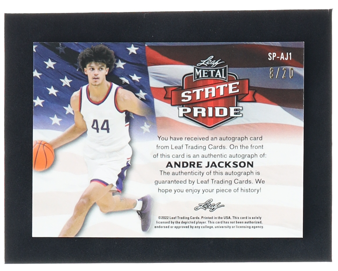 Andre Jackson 2021-22 Leaf Metal State Pride Pink Wave #SPAJ1 RC #8/20 at PristineAuction.com Andre Jackson 2021-22 Leaf Metal State Pride Pink Wave #SPAJ1 RC #8/20 at PristineAuction.com