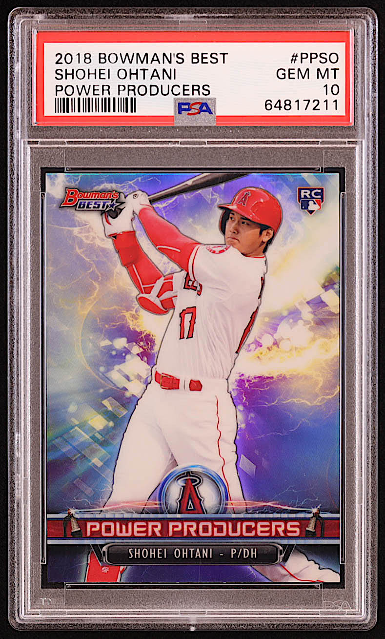 Shohei Ohtani 2018 Bowman's Best Power Producers Refractors #PPSO RC (PSA 10) at PristineAuction.com Shohei Ohtani 2018 Bowman's Best Power Producers Refractors #PPSO RC (PSA 10) at PristineAuction.com