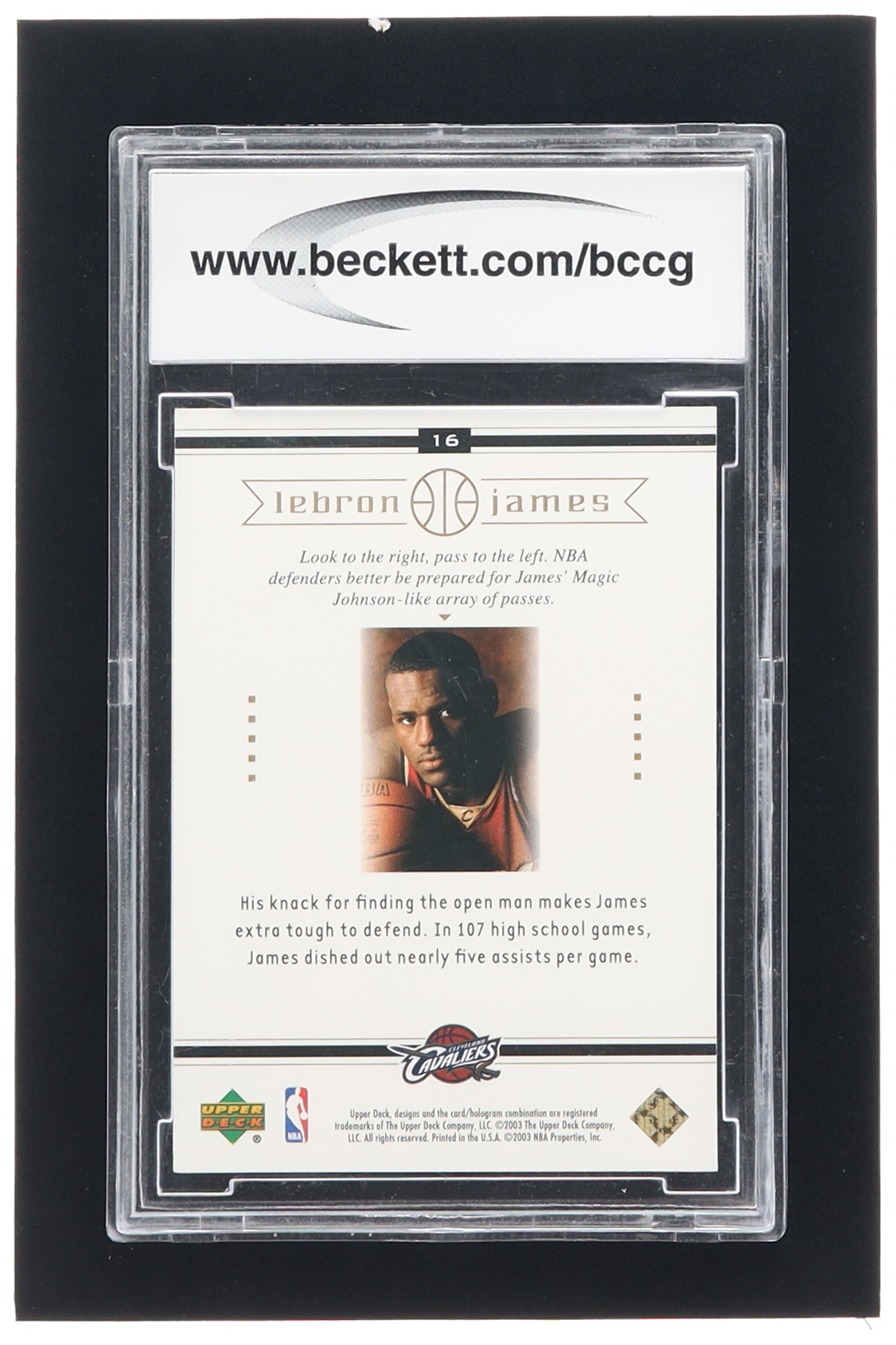 LeBron James 2003 Upper Deck LeBron James Box Set #16 The Magic Touch RC (BCCG 10) at PristineAuction.com LeBron James 2003 Upper Deck LeBron James Box Set #16 The Magic Touch RC (BCCG 10) at PristineAuction.com