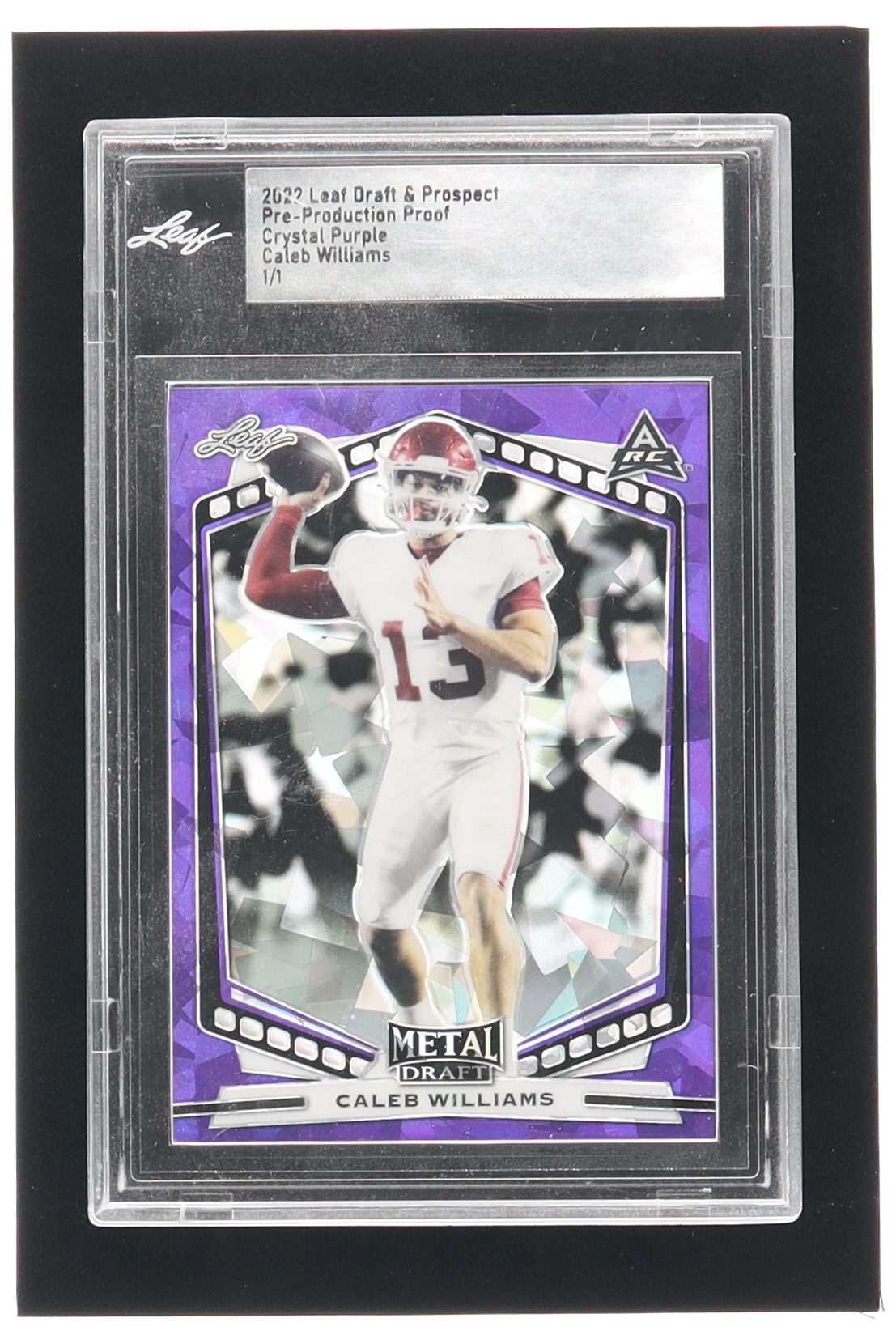 Caleb Williams 2022 Leaf Metal Draft & Prospect Crystal Purple Pre-Production Proof #NNO #1/1 RC (Leaf) at PristineAuction.com Caleb Williams 2022 Leaf Metal Draft & Prospect Crystal Purple Pre-Production Proof #NNO #1/1 RC (Leaf) at PristineAuction.com