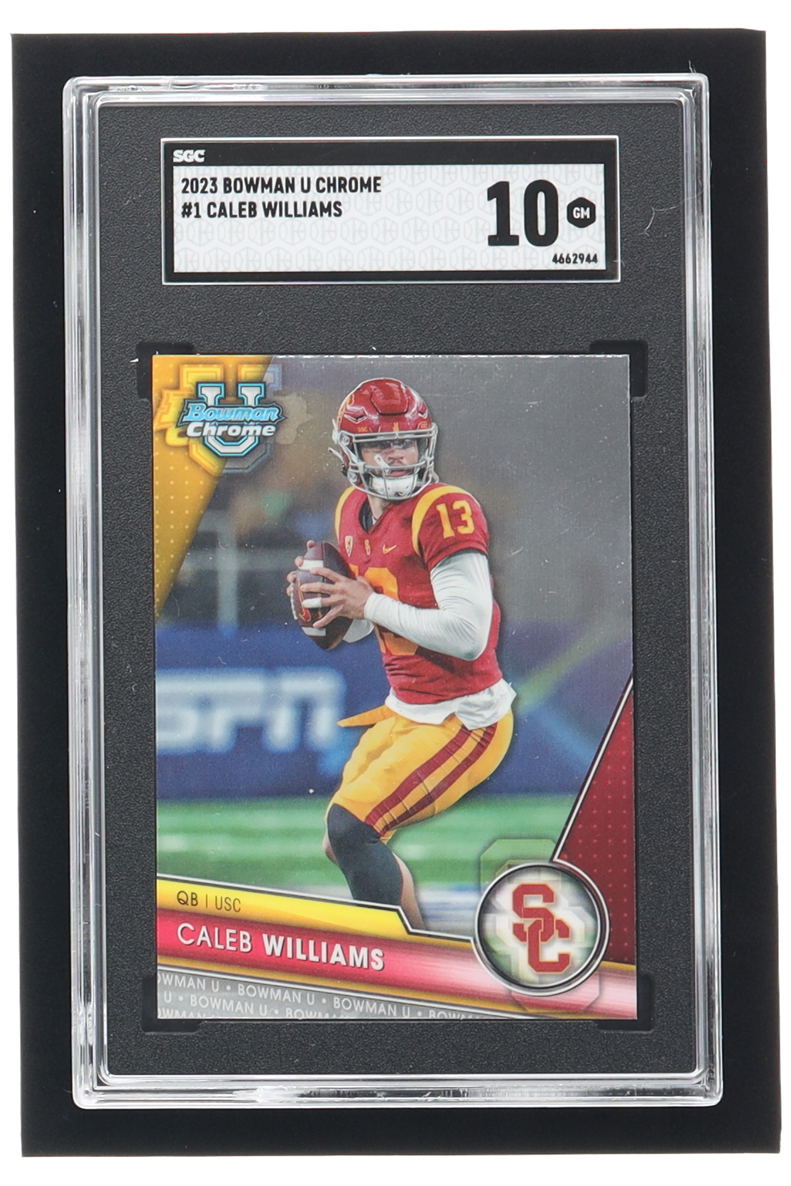 Caleb Williams 2023 Bowman Chrome University #1 RC (SGC 10) at PristineAuction.com Caleb Williams 2023 Bowman Chrome University #1 RC (SGC 10) at PristineAuction.com