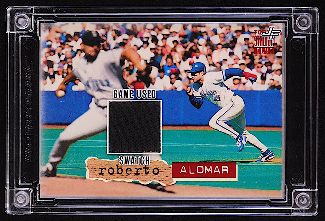 Roberto Alomar 2023 Sportscards.com Jersey Fusion Game-Used Swatch #RA03 at PristineAuction.com Roberto Alomar 2023 Sportscards.com Jersey Fusion Game-Used Swatch #RA03 at PristineAuction.com