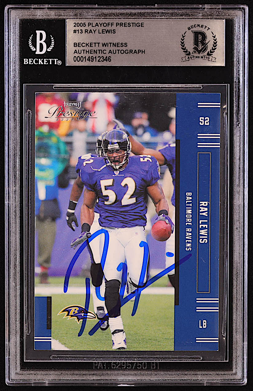 Ray Lewis Signed 2005 Playoff Prestige #13 (BGS) at PristineAuction.com Ray Lewis Signed 2005 Playoff Prestige #13 (BGS) at PristineAuction.com