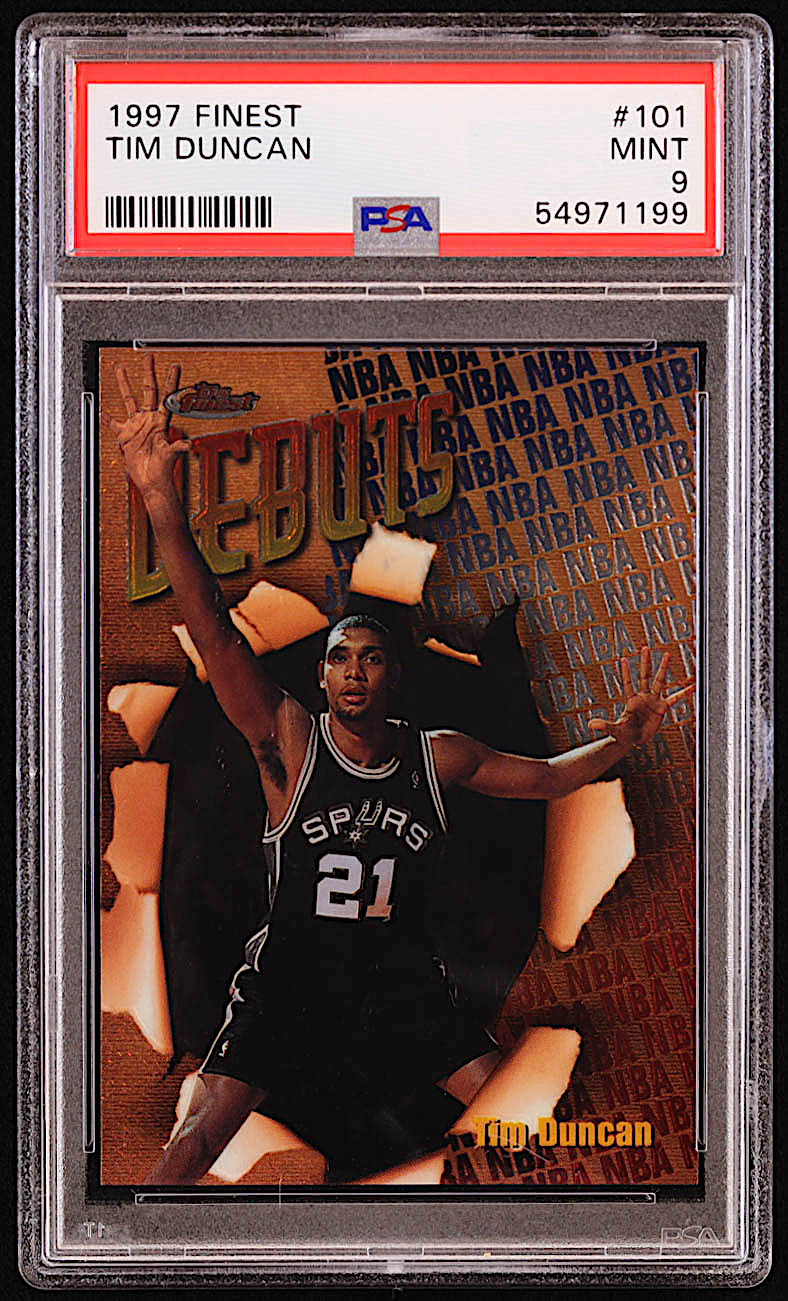 Tim Duncan 1997-98 Finest #101 B RC (PSA 9) at PristineAuction.com Tim Duncan 1997-98 Finest #101 B RC (PSA 9) at PristineAuction.com