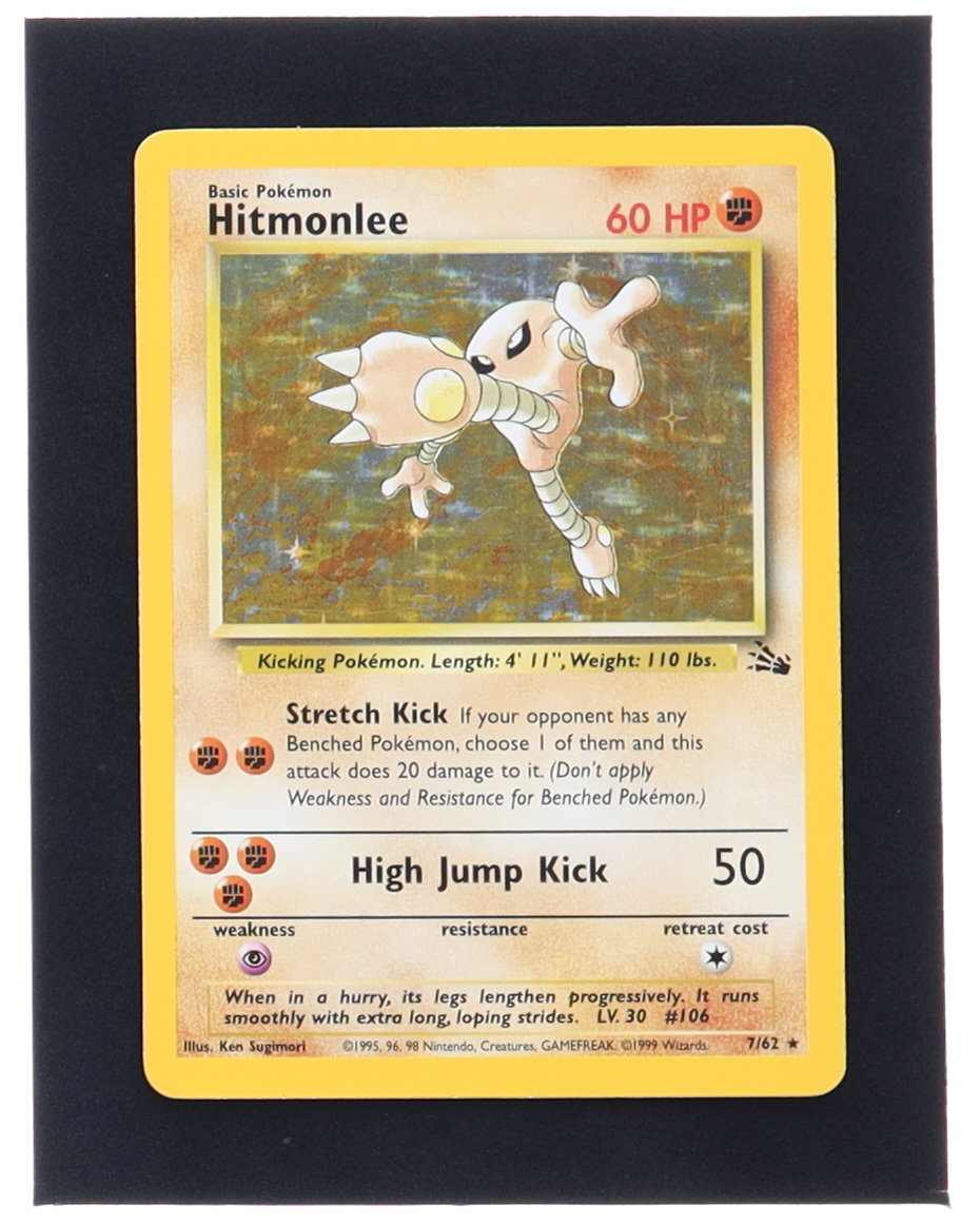 Hitmonlee Pokemon 1999 Fossil #7 Holo at PristineAuction.com Hitmonlee Pokemon 1999 Fossil #7 Holo at PristineAuction.com