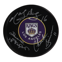 Dave Taylor, Charlie Simmer & Marcel Dionne Signed Kings Logo Hockey Puck (COJO) at PristineAuction.com