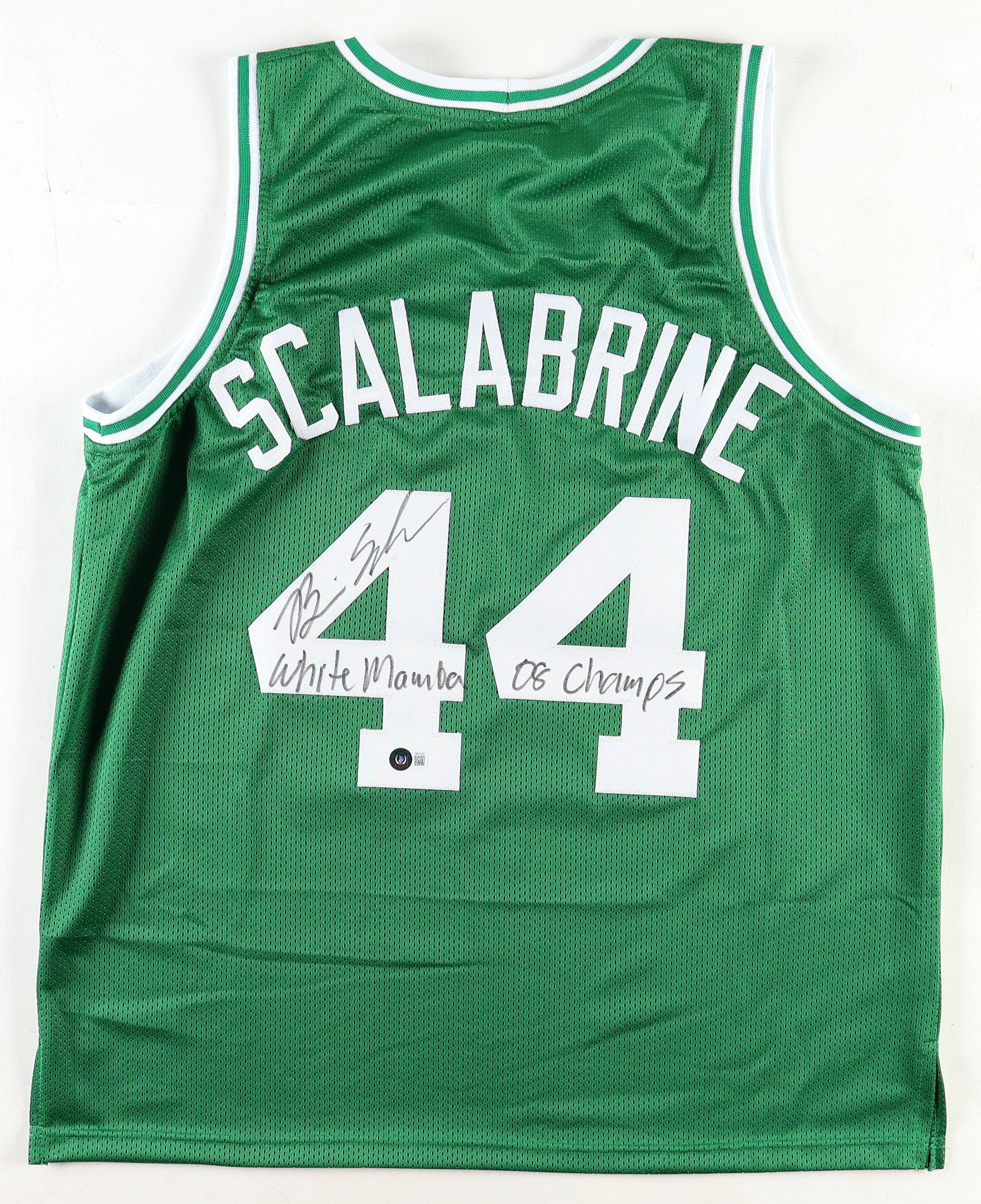Brian Scalabrine Signed Jersey Inscribed "08 Champs" & "White Mamba" (Beckett) at PristineAuction.com Brian Scalabrine Signed Jersey Inscribed "08 Champs" & "White Mamba" (Beckett) at PristineAuction.com