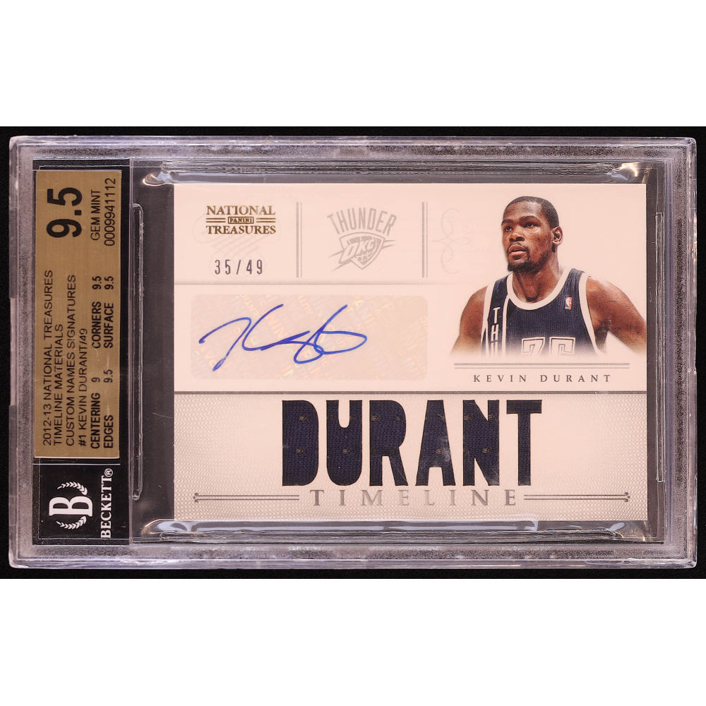 Kevin Durant 2012-13 Panini National Treasures Timeline Materials ...