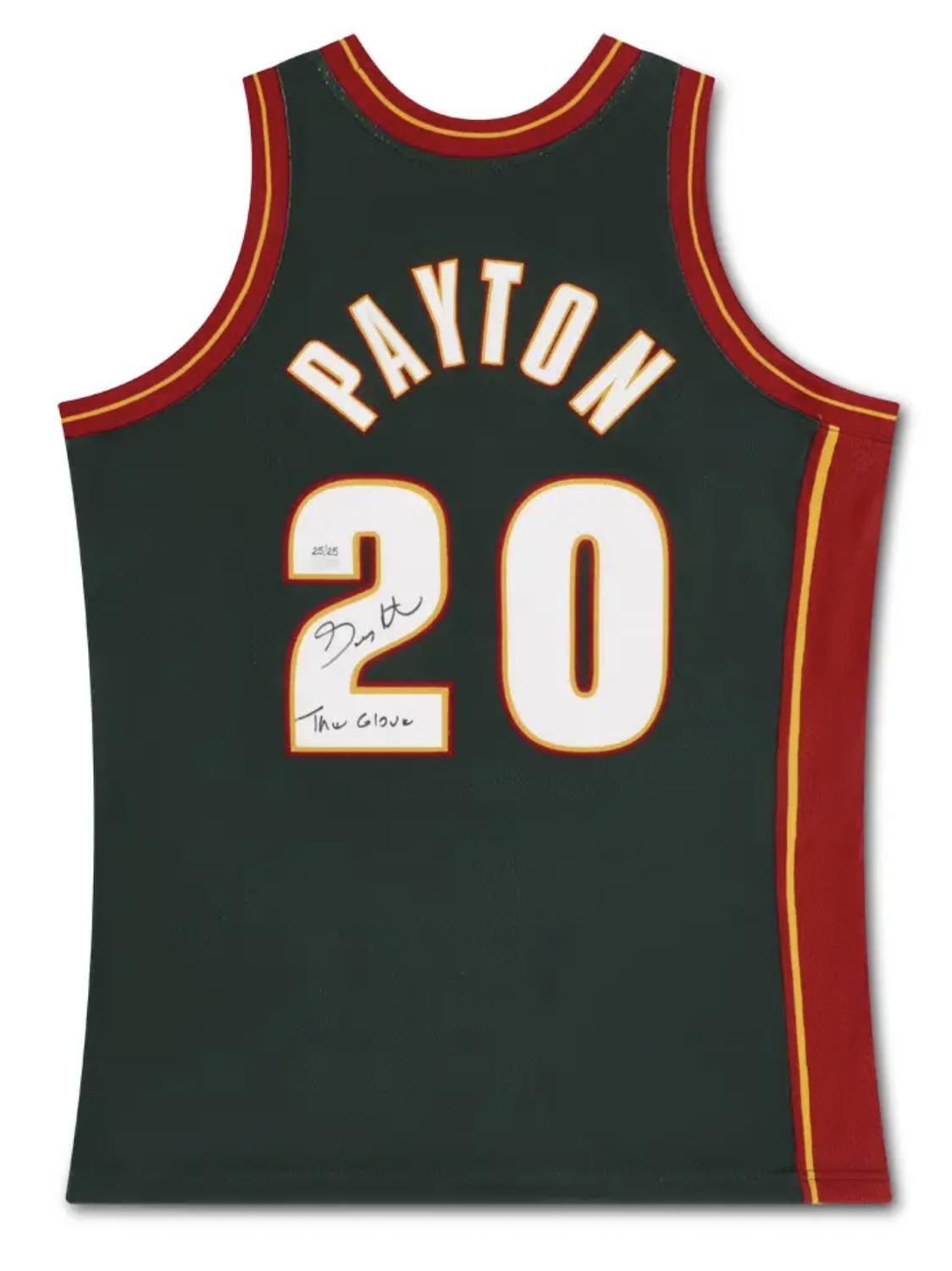 Gary Payton Signed LE Supersonics Mitchell & Ness Jersey Inscribed "The Glove" (UDA) at PristineAuction.com Gary Payton Signed LE Supersonics Mitchell & Ness Jersey Inscribed "The Glove" (UDA) at PristineAuction.com