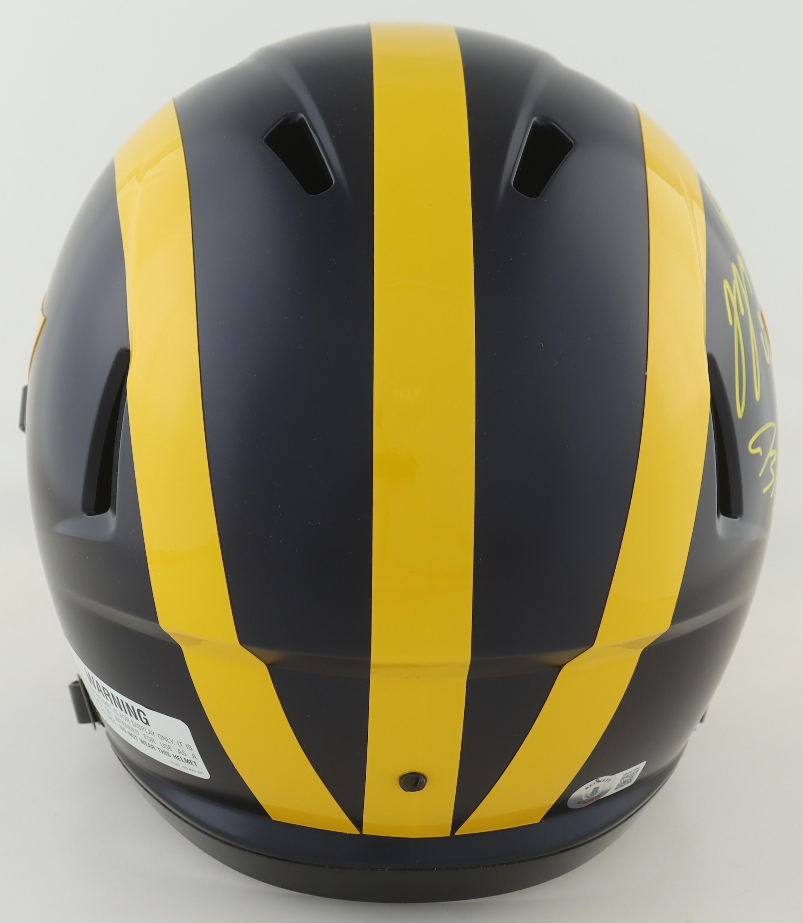 Roman Wilson, Blake Corum & J.J. McCarthy Signed Michigan Wolverines Full-Size Speed Helmet (Beckett) at PristineAuction.com Roman Wilson, Blake Corum & J.J. McCarthy Signed Michigan Wolverines Full-Size Speed Helmet (Beckett) at PristineAuction.com