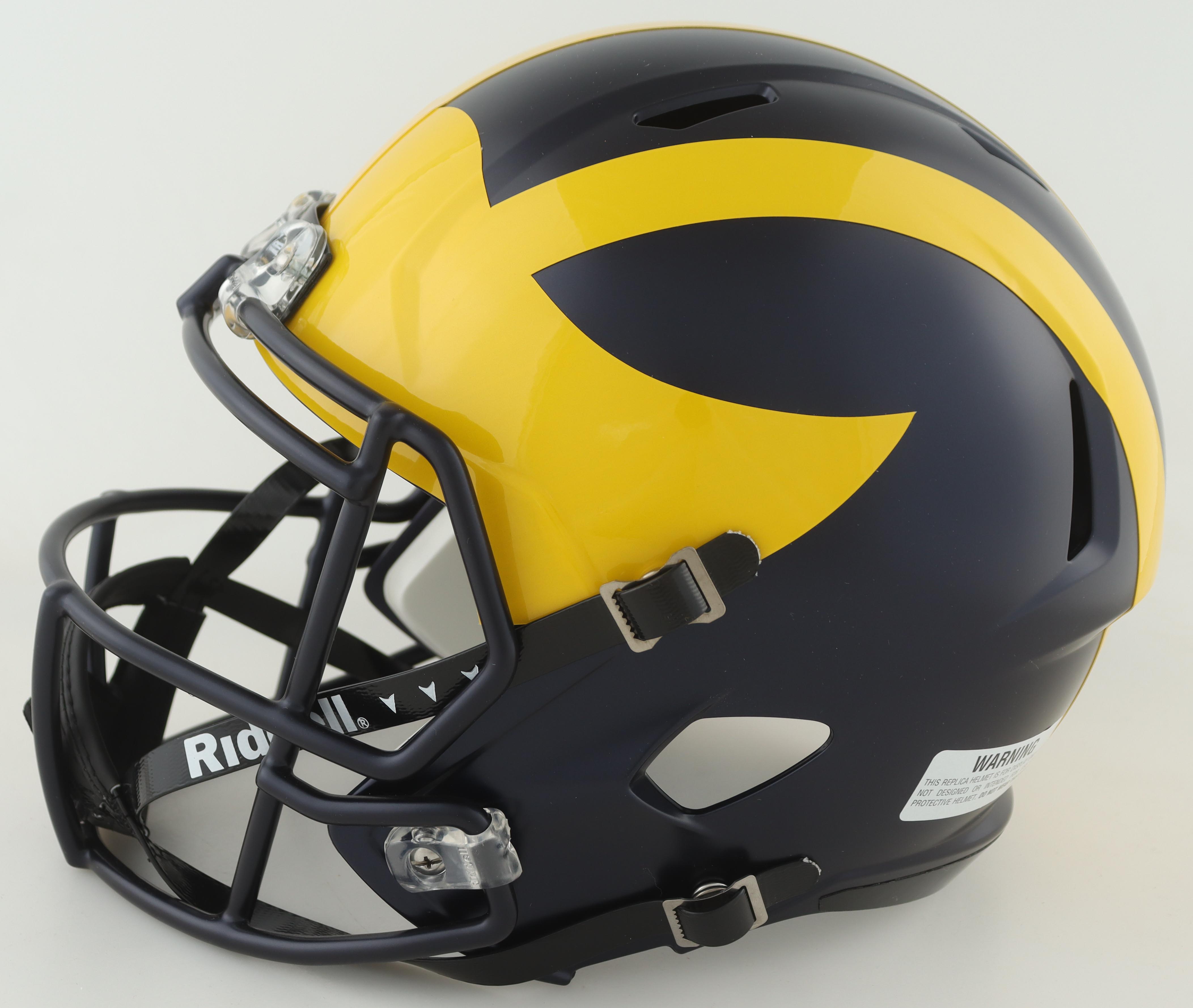 Roman Wilson, Blake Corum & J.J. McCarthy Signed Michigan Wolverines Full-Size Speed Helmet (Beckett) at PristineAuction.com Roman Wilson, Blake Corum & J.J. McCarthy Signed Michigan Wolverines Full-Size Speed Helmet (Beckett) at PristineAuction.com