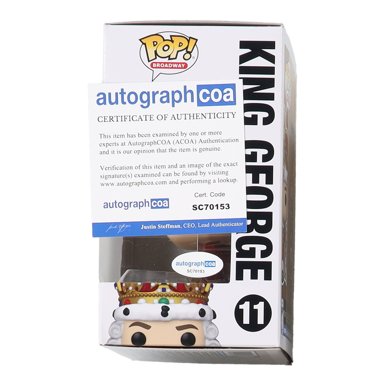 Jonathan Groff Signed "Hamilton" #11 King George Funko Pop! Vinyl Figure (ACOA) at PristineAuction.com Jonathan Groff Signed "Hamilton" #11 King George Funko Pop! Vinyl Figure (ACOA) at PristineAuction.com