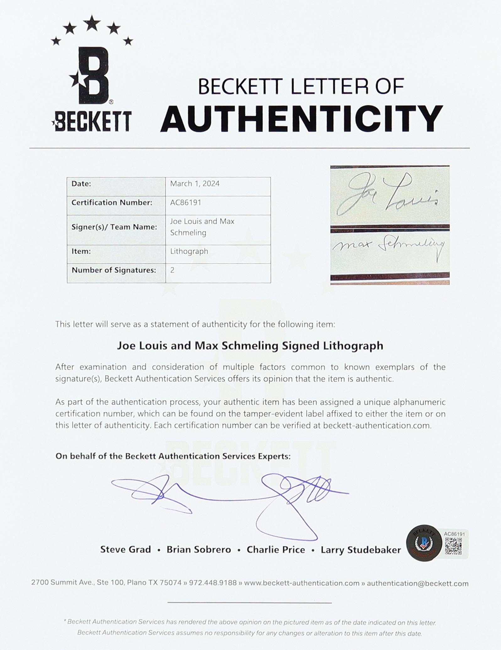 Joe Louis & Max Schmeling Signed LE Custom Framed Photo Display with Replica 1936 Boxing Match Ticket (Beckett) at PristineAuction.com Joe Louis & Max Schmeling Signed LE Custom Framed Photo Display with Replica 1936 Boxing Match Ticket (Beckett) at PristineAuction.com