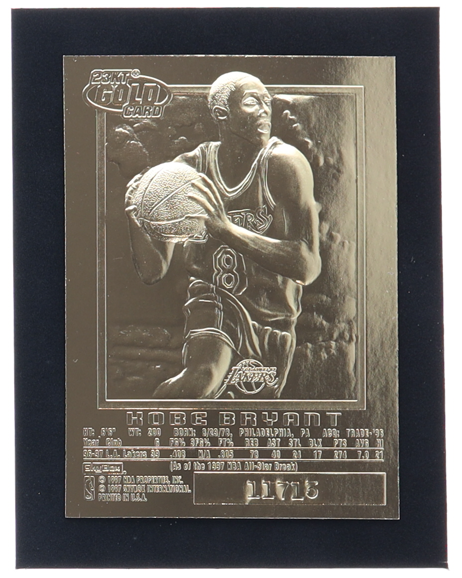 Kobe Bryant 1996-97 Skybox EX-2000 Black 23Kt Gold RC #11713 at PristineAuction.com Kobe Bryant 1996-97 Skybox EX-2000 Black 23Kt Gold RC #11713 at PristineAuction.com