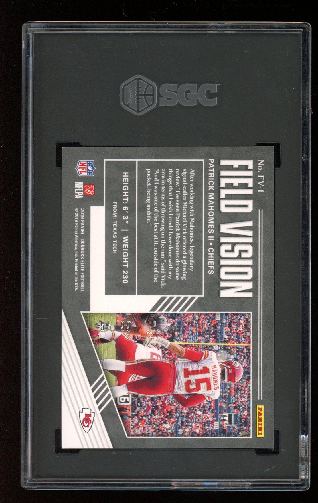 Patrick Mahomes II 2019 Elite Field Vision Red #1 #55/99 (SGC 9.5) at PristineAuction.com Patrick Mahomes II 2019 Elite Field Vision Red #1 #55/99 (SGC 9.5) at PristineAuction.com