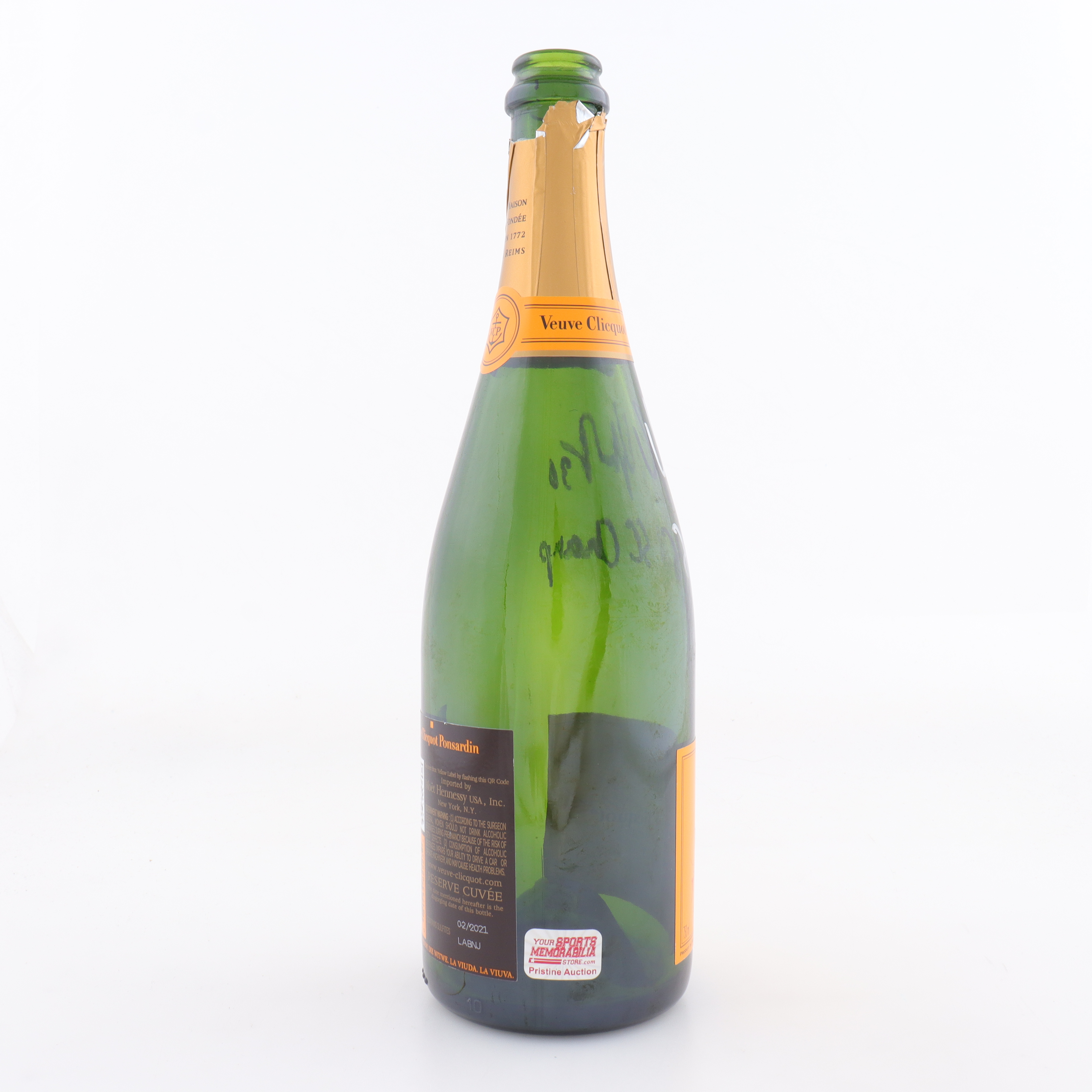 Tim Thomas Signed Veuve Clicquot Champagne Bottle Inscribed "2011 SC Champ" (YSMS) at PristineAuction.com Tim Thomas Signed Veuve Clicquot Champagne Bottle Inscribed "2011 SC Champ" (YSMS) at PristineAuction.com