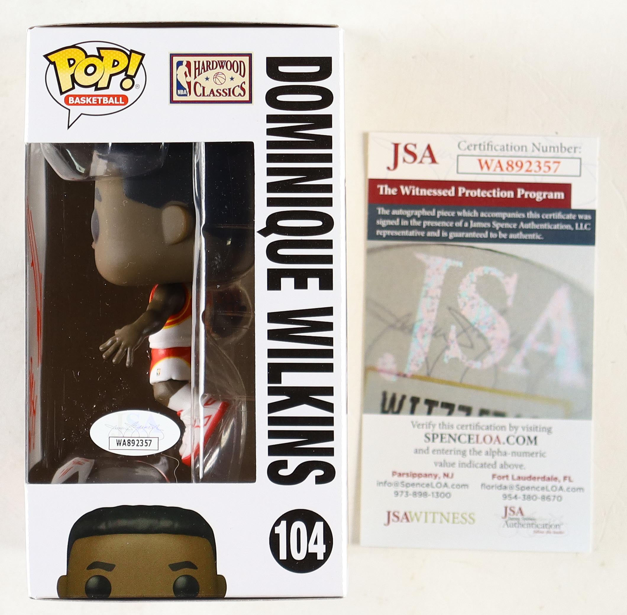Dominique Wilkins Signed Hawks #104 Funko Pop! Vinyl Figure (JSA) at PristineAuction.com Dominique Wilkins Signed Hawks #104 Funko Pop! Vinyl Figure (JSA) at PristineAuction.com