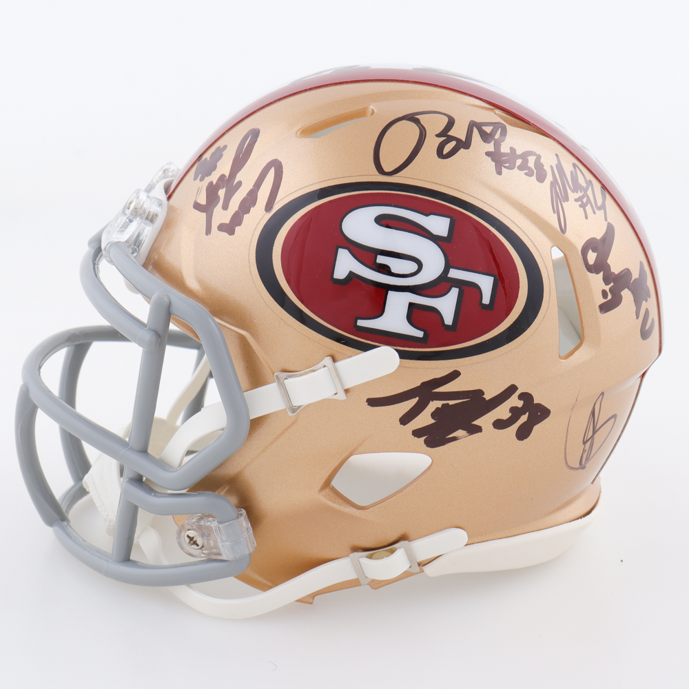 2023-24 49ers Speed Mini Helmet Signed by (13) With Christian McCaffrey, Deebo Samuel, George Kittle, Dre Greenlaw, (Beckett) at PristineAuction.com 2023-24 49ers Speed Mini Helmet Signed by (13) With Christian McCaffrey, Deebo Samuel, George Kittle, Dre Greenlaw, (Beckett) at PristineAuction.com