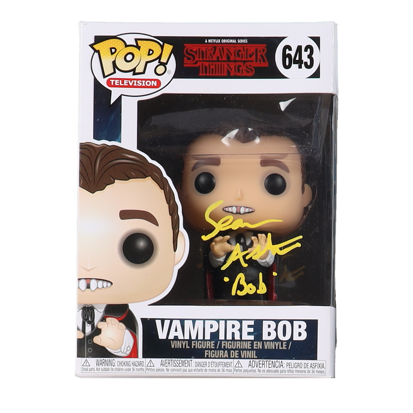 Sean Astin Signed "Netflix: Stranger Things" #643 Vampire Bob Funko Pop! Vinyl Figure Inscribed "Bob" (Beckett) at PristineAuction.com Sean Astin Signed "Netflix: Stranger Things" #643 Vampire Bob Funko Pop! Vinyl Figure Inscribed "Bob" (Beckett) at PristineAuction.com