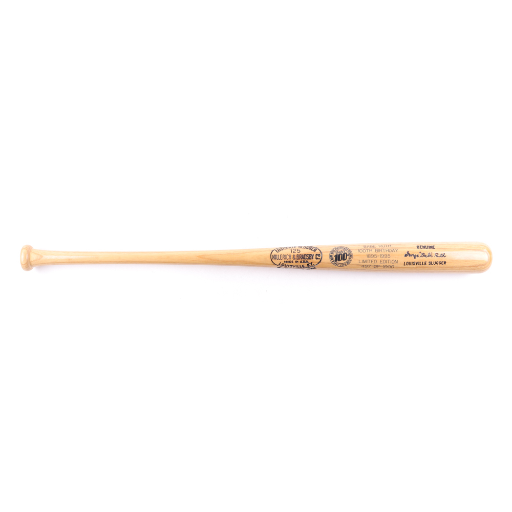 Babe Ruth LE Louisville Slugger 100th Birthday Custom Engraved Baseball Bat Pristineauction.com