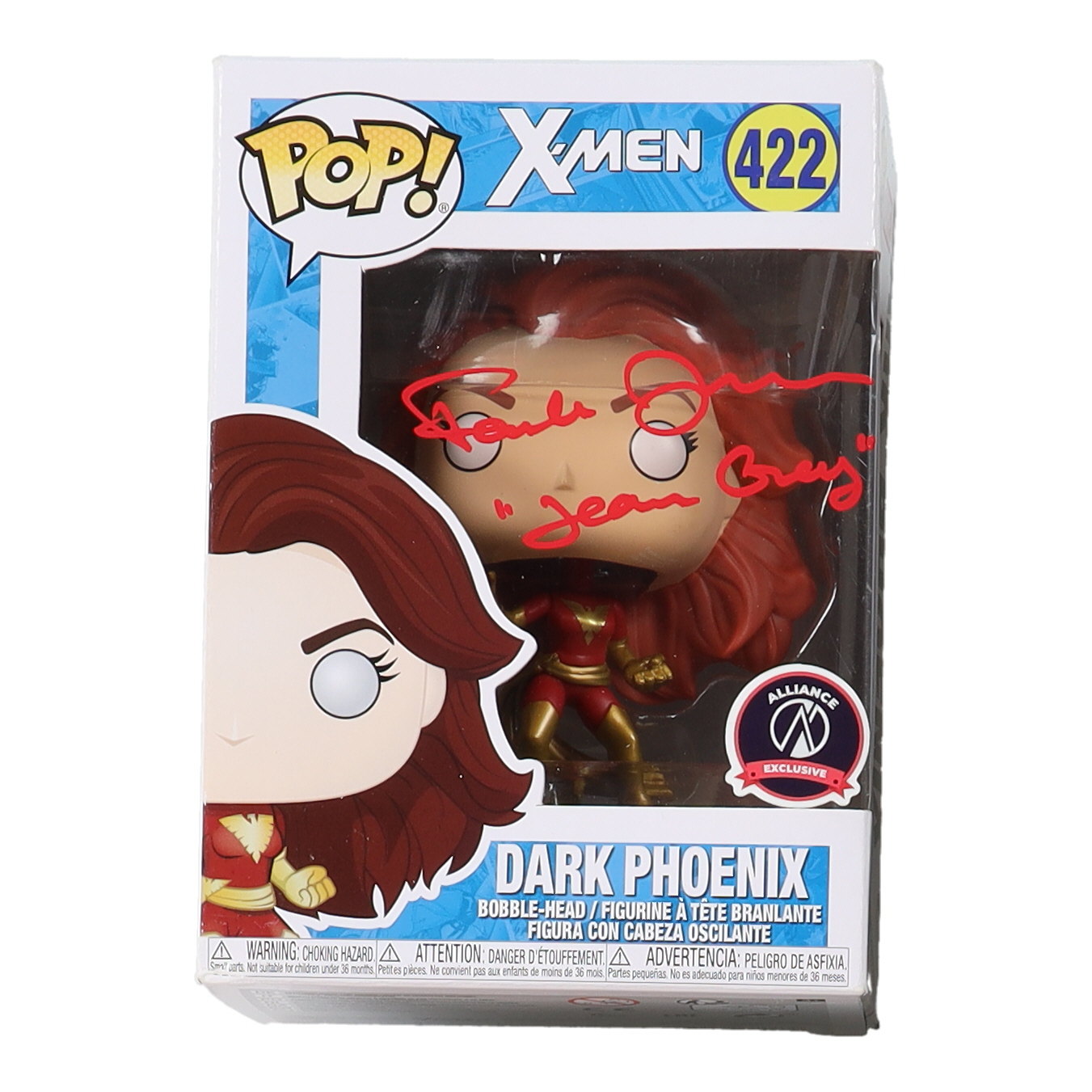 Famke Janssen Signed "X-Men" #422 Jean Grey Funko Pop! Vinyl Figure Inscribed "Jean Grey" (JSA) at PristineAuction.com Famke Janssen Signed "X-Men" #422 Jean Grey Funko Pop! Vinyl Figure Inscribed "Jean Grey" (JSA) at PristineAuction.com