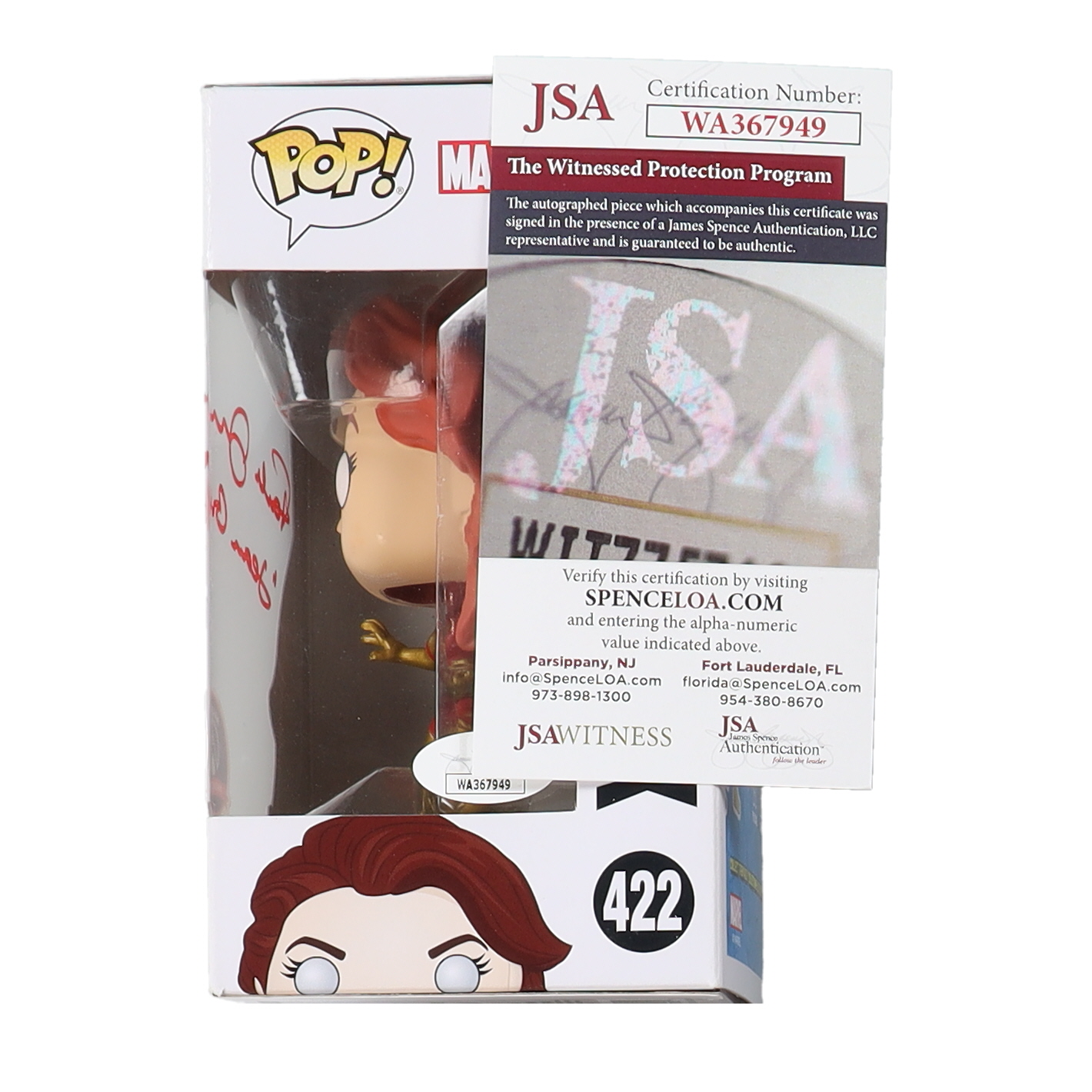 Famke Janssen Signed "X-Men" #422 Jean Grey Funko Pop! Vinyl Figure Inscribed "Jean Grey" (JSA) at PristineAuction.com Famke Janssen Signed "X-Men" #422 Jean Grey Funko Pop! Vinyl Figure Inscribed "Jean Grey" (JSA) at PristineAuction.com