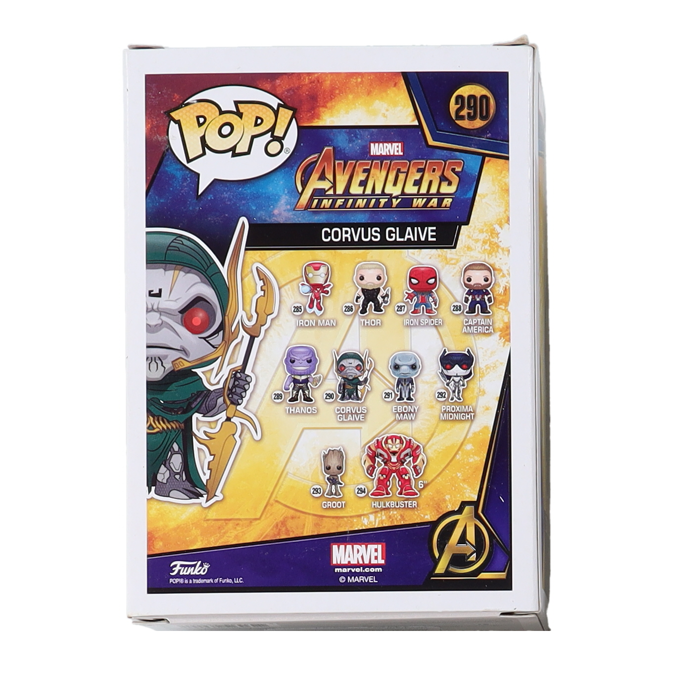 Michael James Shaw Signed "Avengers: Infinity War" #290 Corvus Glaive Funko Pop! Vinyl Figure Inscribed "Corvus Glaive" (Beckett) at PristineAuction.com Michael James Shaw Signed "Avengers: Infinity War" #290 Corvus Glaive Funko Pop! Vinyl Figure Inscribed "Corvus Glaive" (Beckett) at PristineAuction.com