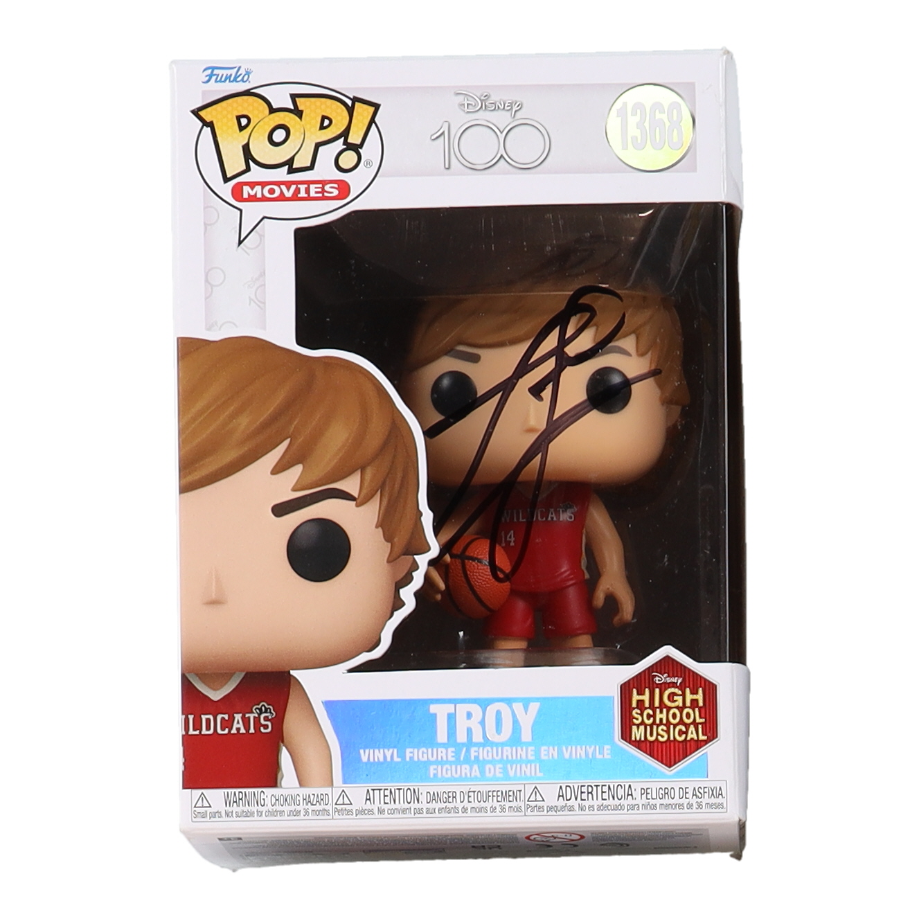 Zac Effron Signed "Disney 100" #1368 Troy Funko Pop! Vinyl Figure (ACOA) at PristineAuction.com Zac Effron Signed "Disney 100" #1368 Troy Funko Pop! Vinyl Figure (ACOA) at PristineAuction.com