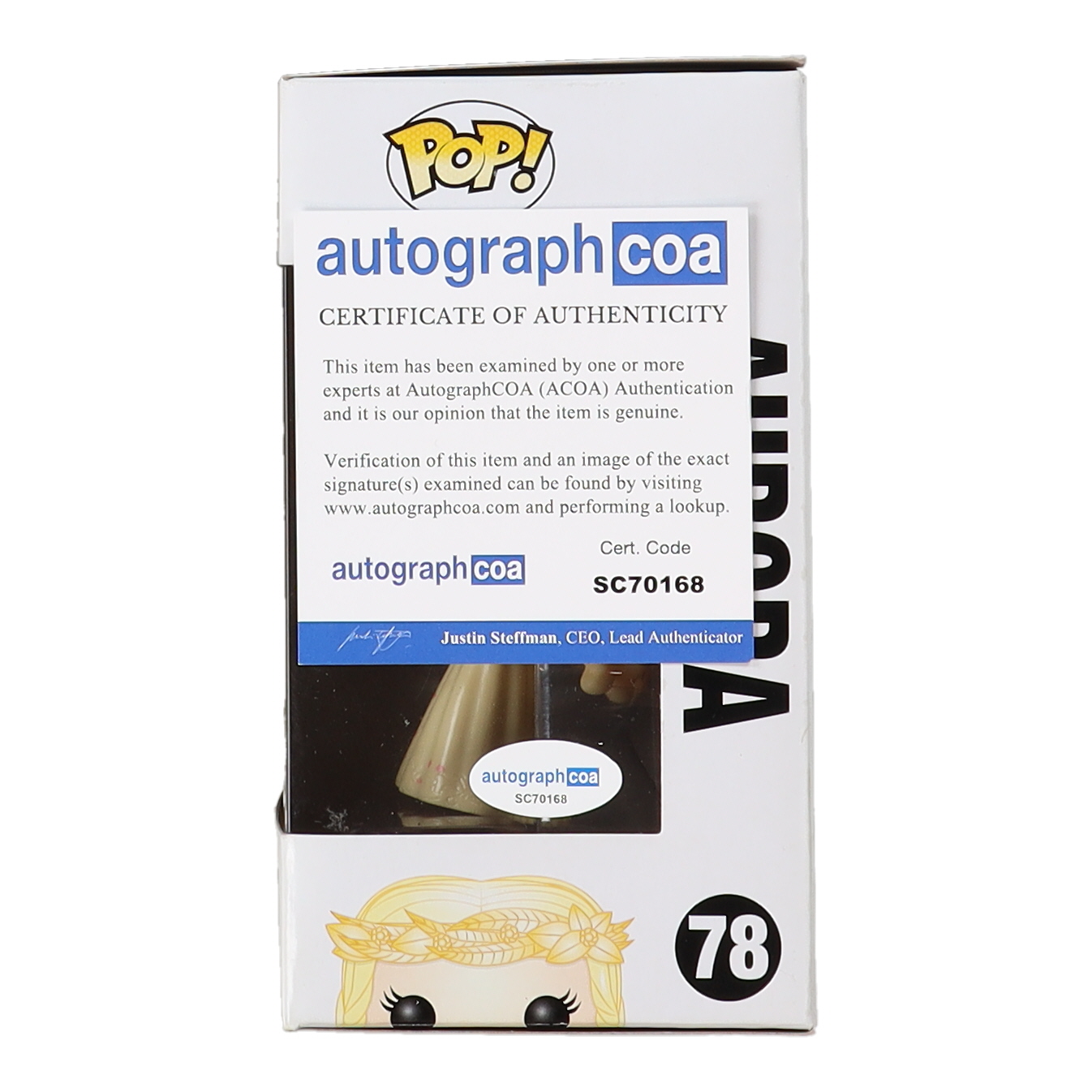 Elle Fanning Signed "Disney 100" #78 Aurora Funko Pop! Vinyl Figure (ACOA) at PristineAuction.com Elle Fanning Signed "Disney 100" #78 Aurora Funko Pop! Vinyl Figure (ACOA) at PristineAuction.com
