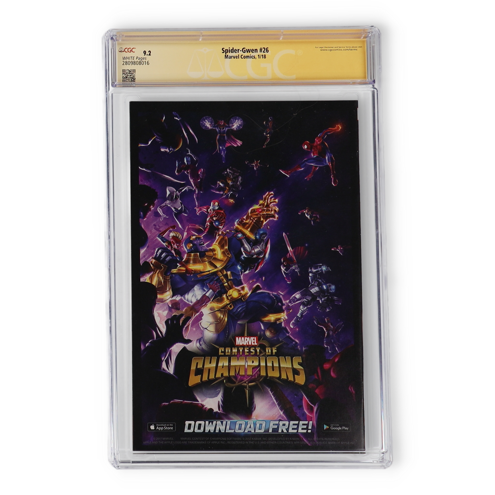 Hailee Steinfeld Signed 2023 "Spider-Gwen" Issue #26 Marvel Comic Book (CGC 9.2) at PristineAuction.com Hailee Steinfeld Signed 2023 "Spider-Gwen" Issue #26 Marvel Comic Book (CGC 9.2) at PristineAuction.com