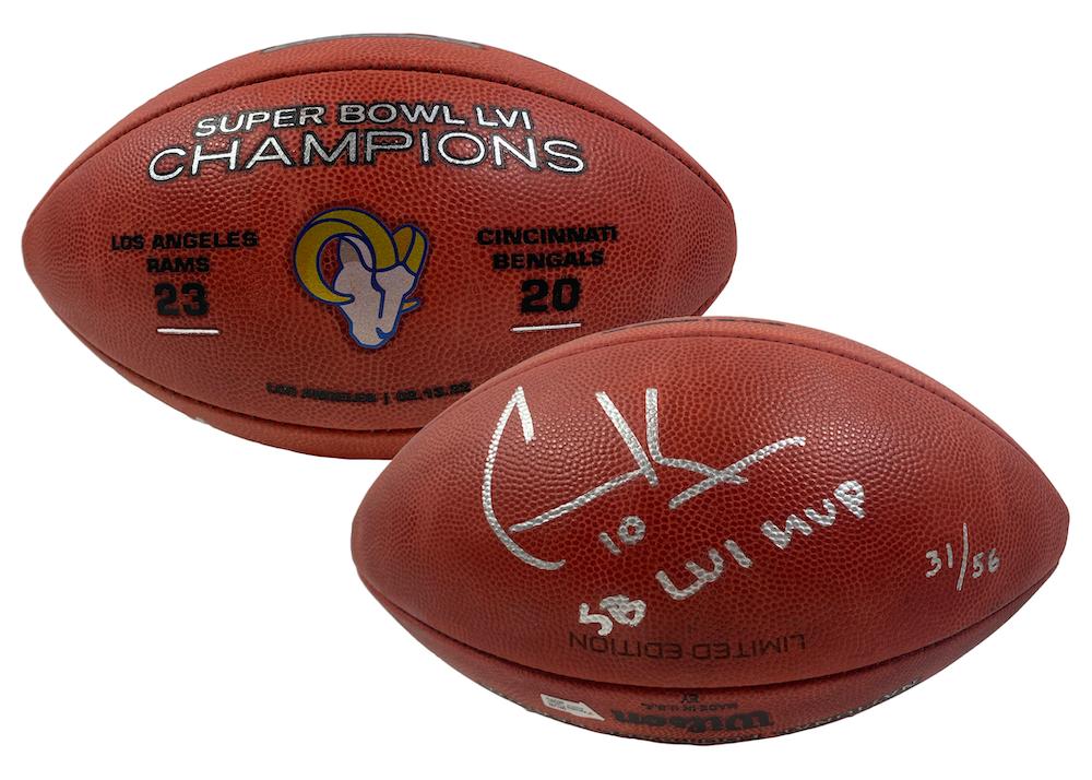 Cooper Kupp Signed LE Official NFL "The Duke" Super Bowl LVI Logo Game Ball Football Inscribed "SB LVI MVP" (Fanatics) at PristineAuction.com Cooper Kupp Signed LE Official NFL "The Duke" Super Bowl LVI Logo Game Ball Football Inscribed "SB LVI MVP" (Fanatics) at PristineAuction.com
