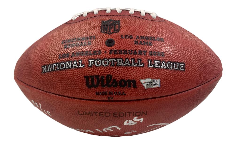Cooper Kupp Signed LE Official NFL "The Duke" Super Bowl LVI Logo Game Ball Football Inscribed "SB LVI MVP" (Fanatics) at PristineAuction.com Cooper Kupp Signed LE Official NFL "The Duke" Super Bowl LVI Logo Game Ball Football Inscribed "SB LVI MVP" (Fanatics) at PristineAuction.com