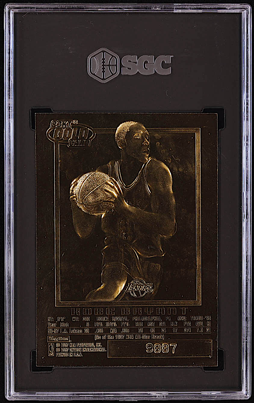 Kobe Bryant 1996-97 Skybox E-X2000 Sky Blue 23Kt Gold RC (SGC 9) at PristineAuction.com Kobe Bryant 1996-97 Skybox E-X2000 Sky Blue 23Kt Gold RC (SGC 9) at PristineAuction.com