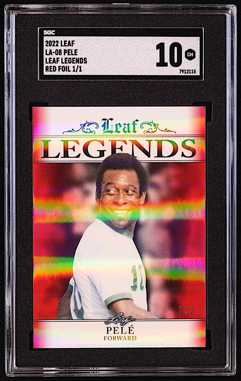 Pele 2022 Leaf Legends Red Foil #LA08 #1/1 (SGC 10) at PristineAuction.com Pele 2022 Leaf Legends Red Foil #LA08 #1/1 (SGC 10) at PristineAuction.com