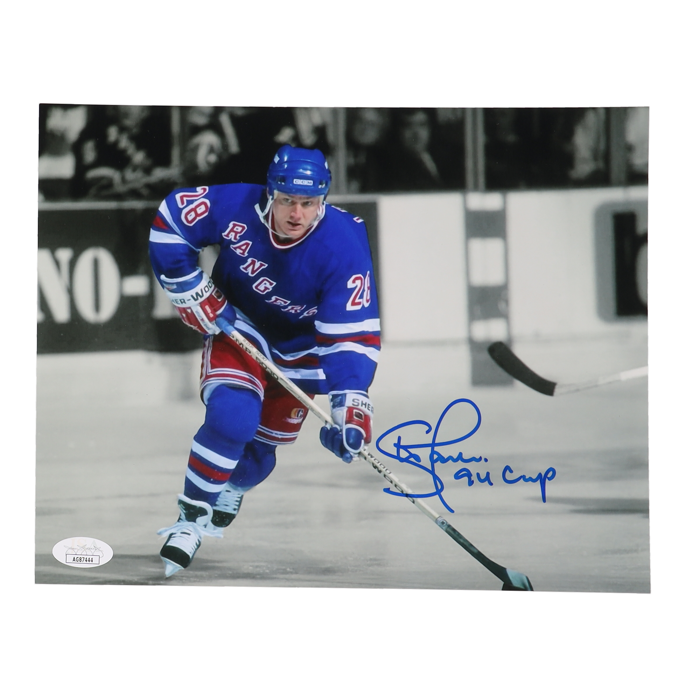 Steve Larmer Signed Rangers 8x10 Photo Inscribed "94 Cup" (JSA) at PristineAuction.com Steve Larmer Signed Rangers 8x10 Photo Inscribed "94 Cup" (JSA) at PristineAuction.com