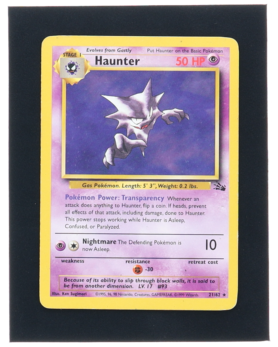 Haunter 1999 Pokemon Fossil Unlimited #21 at PristineAuction.com Haunter 1999 Pokemon Fossil Unlimited #21 at PristineAuction.com