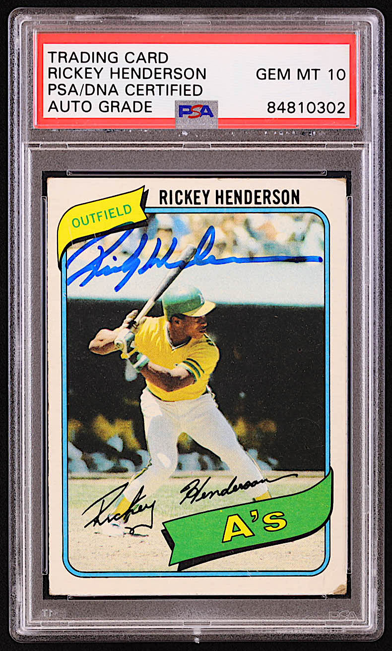 Rickey Henderson Signed 1980 Topps #482 RC (PSA | Auto 10) at PristineAuction.com Rickey Henderson Signed 1980 Topps #482 RC (PSA | Auto 10) at PristineAuction.com
