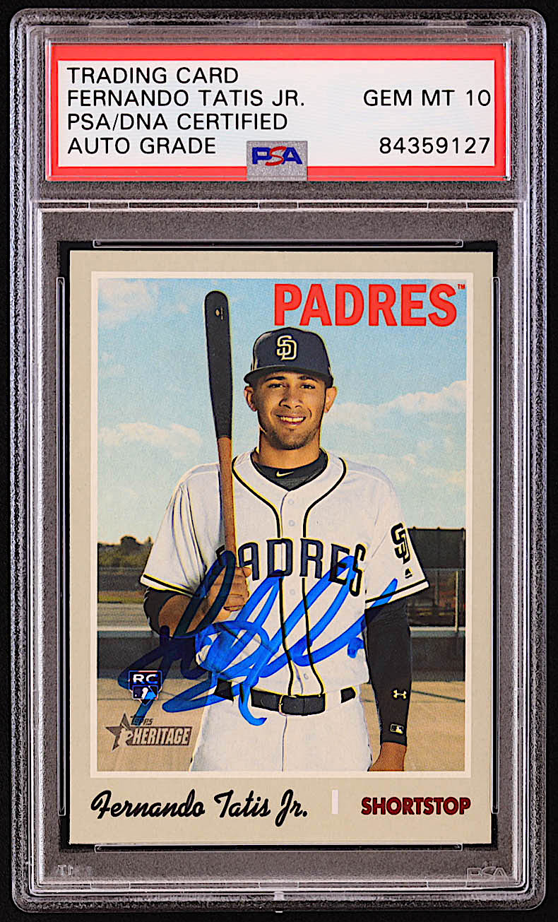 Fernando Tatis Jr. Signed 2019 Topps Heritage #517 RC (PSA | Auto 10) at PristineAuction.com Fernando Tatis Jr. Signed 2019 Topps Heritage #517 RC (PSA | Auto 10) at PristineAuction.com