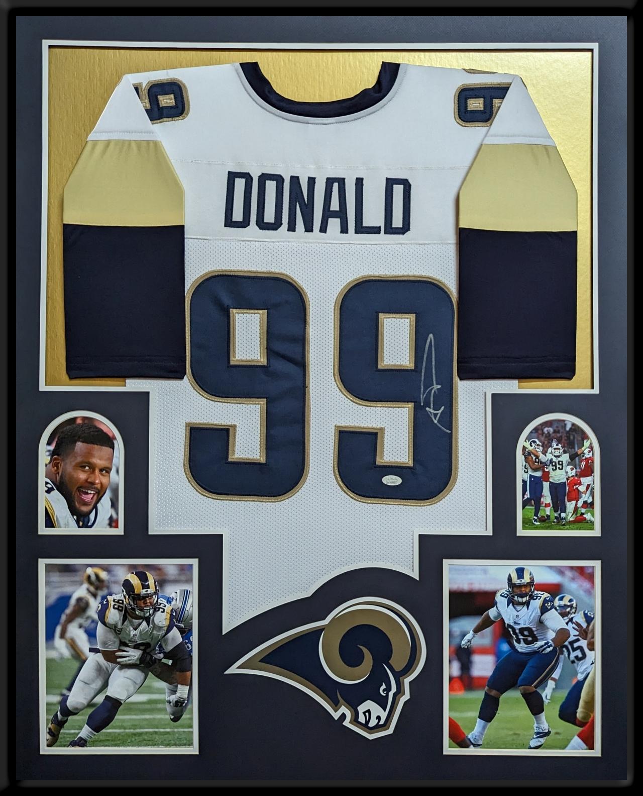 Aaron Donald Signed Custom Framed Jersey Display (JSA) at PristineAuction.com Aaron Donald Signed Custom Framed Jersey Display (JSA) at PristineAuction.com