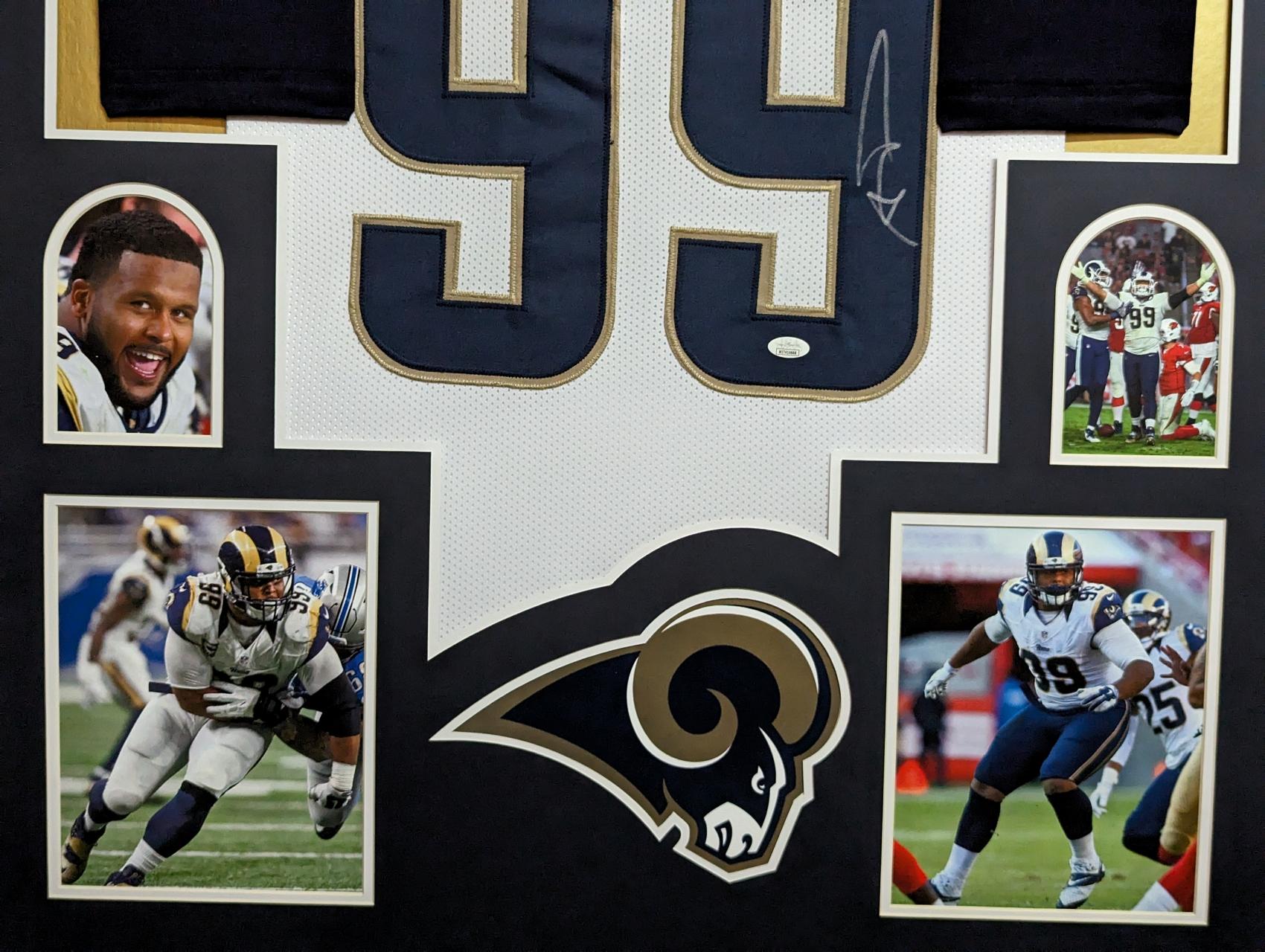 Aaron Donald Signed Custom Framed Jersey Display (JSA) at PristineAuction.com Aaron Donald Signed Custom Framed Jersey Display (JSA) at PristineAuction.com
