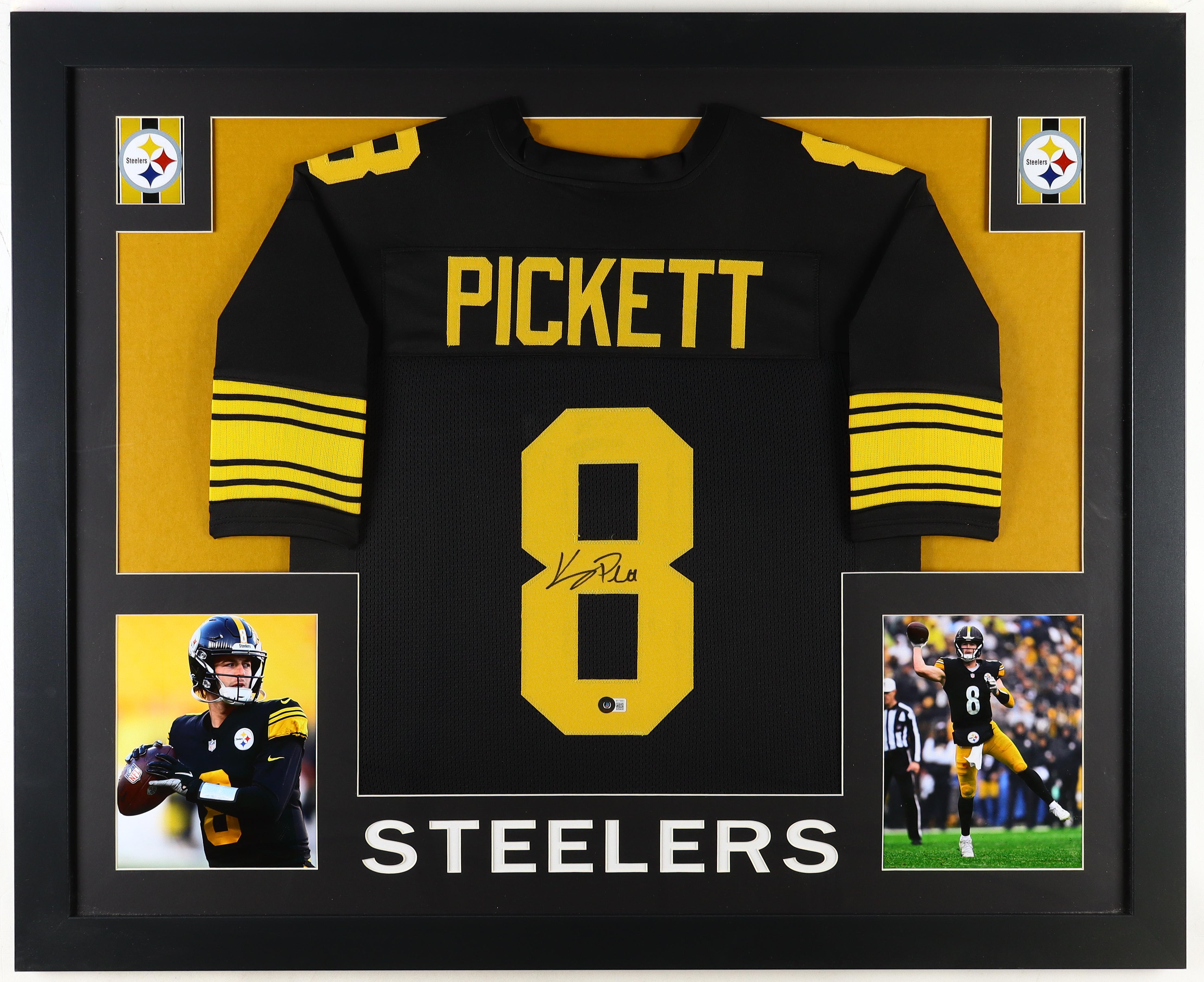Kenny Pickett Signed Custom Framed Jersey Display (Beckett) at PristineAuction.com Kenny Pickett Signed Custom Framed Jersey Display (Beckett) at PristineAuction.com