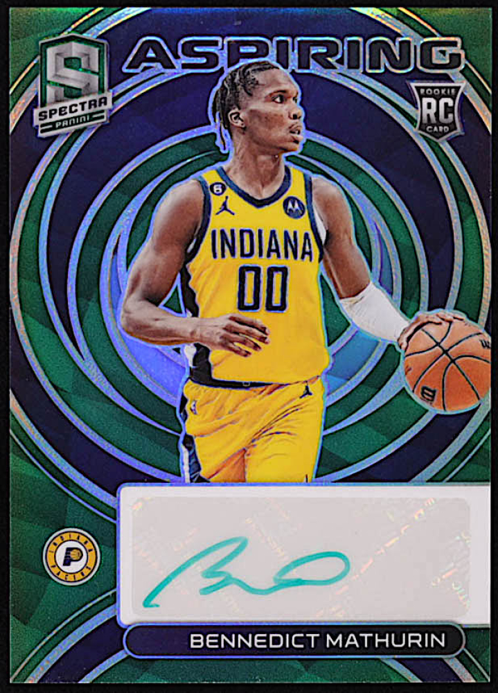 Bennedict Mathurin 2022-23 Panini Spectra Aspiring Autographs Green #22 RC #1/50